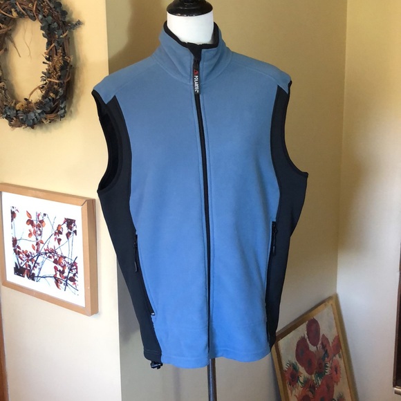 WEST MARINE Large PolarFleece ColorBlock Blue Full-Zip Cozy Fall Hike Camp NEW - Picture 2 of 12